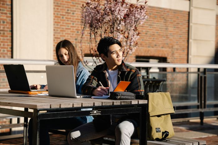 Student with laptop
