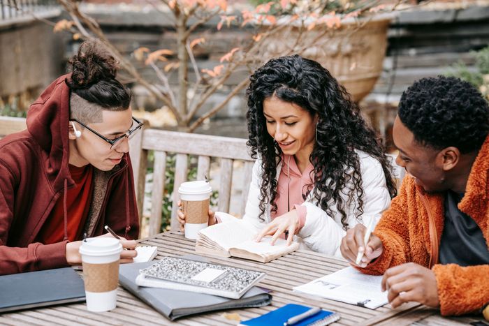 Students studying